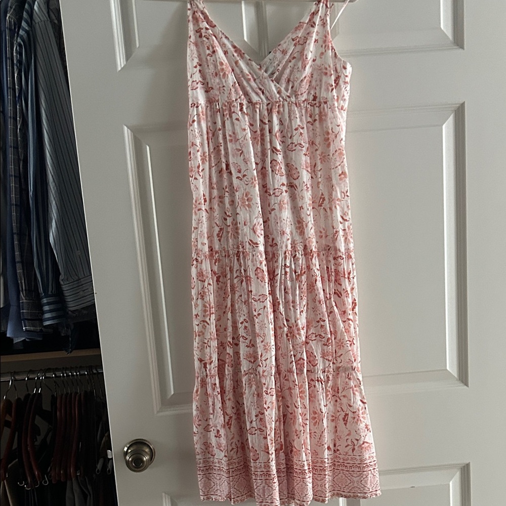 Aqua Pink Floral Maxi Dress